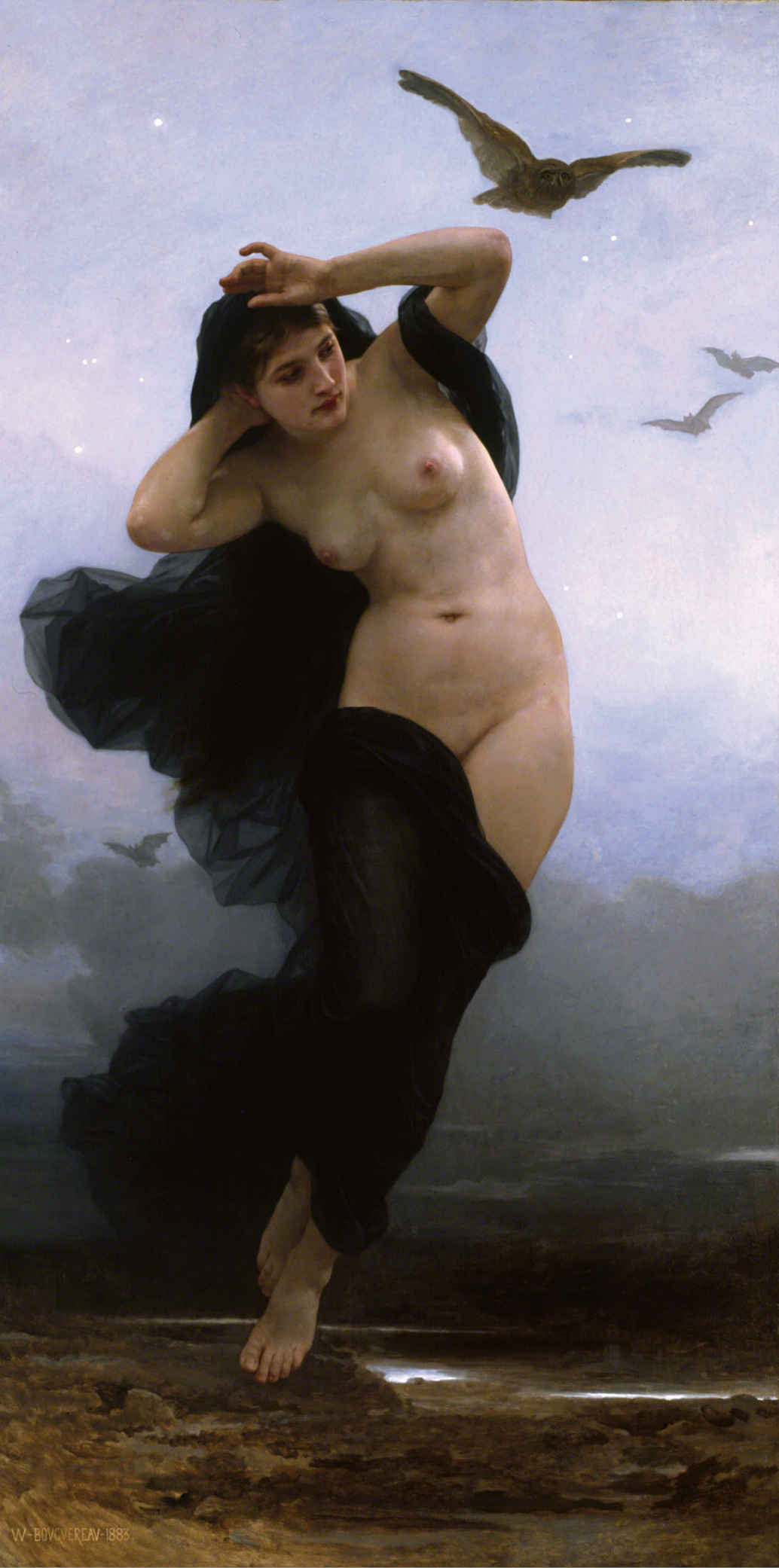 油画-《黑夜》-布格罗